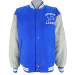 NFL (Logo 7) - Detroit Lions Varsity Jacket 1990s Large Vintage Retro Football