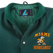 NCAA (Logo Athletic) - Miami Hurricanes Button-Up Varsity Jacket 1990s Large Vintage Football College