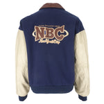 Vintage - NBC, New York City Leather Varsity Jacket 1990s Large