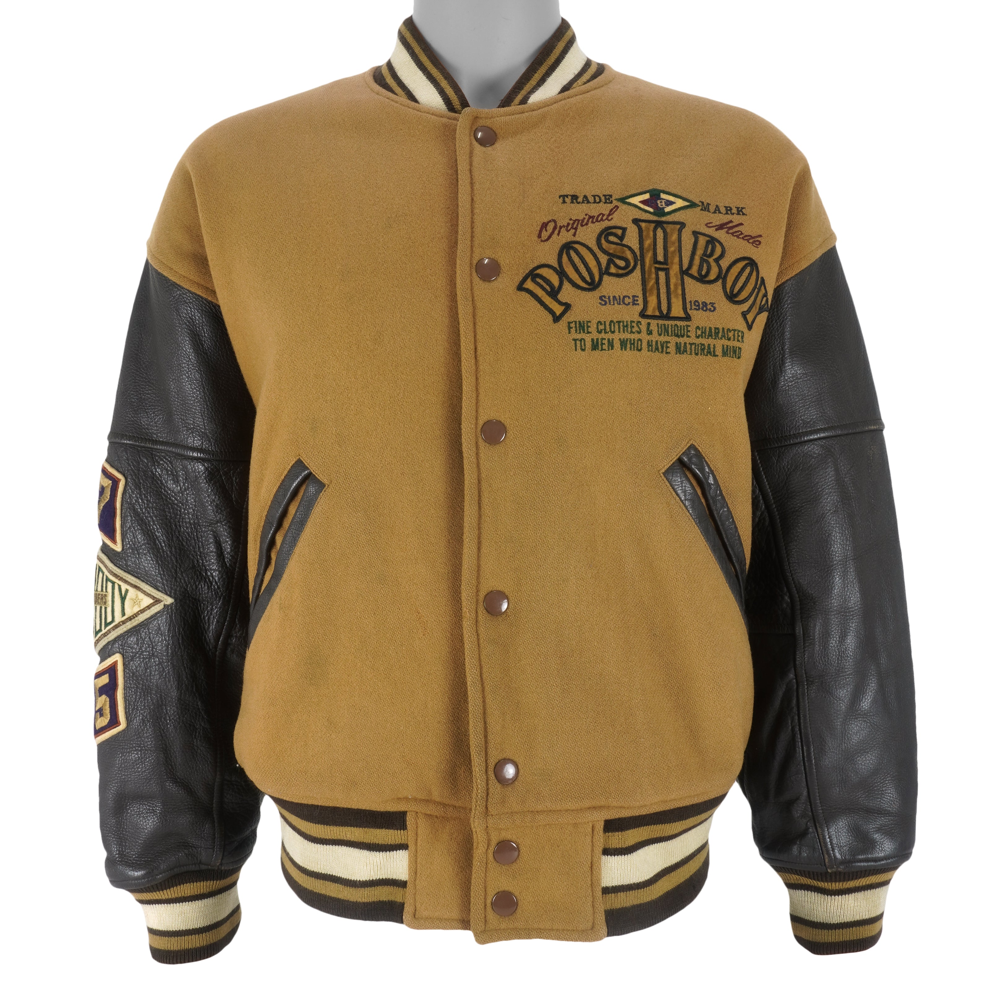 Vintage - Posh Boy Fine Clothing Leather Varsity Jacket 1980s
