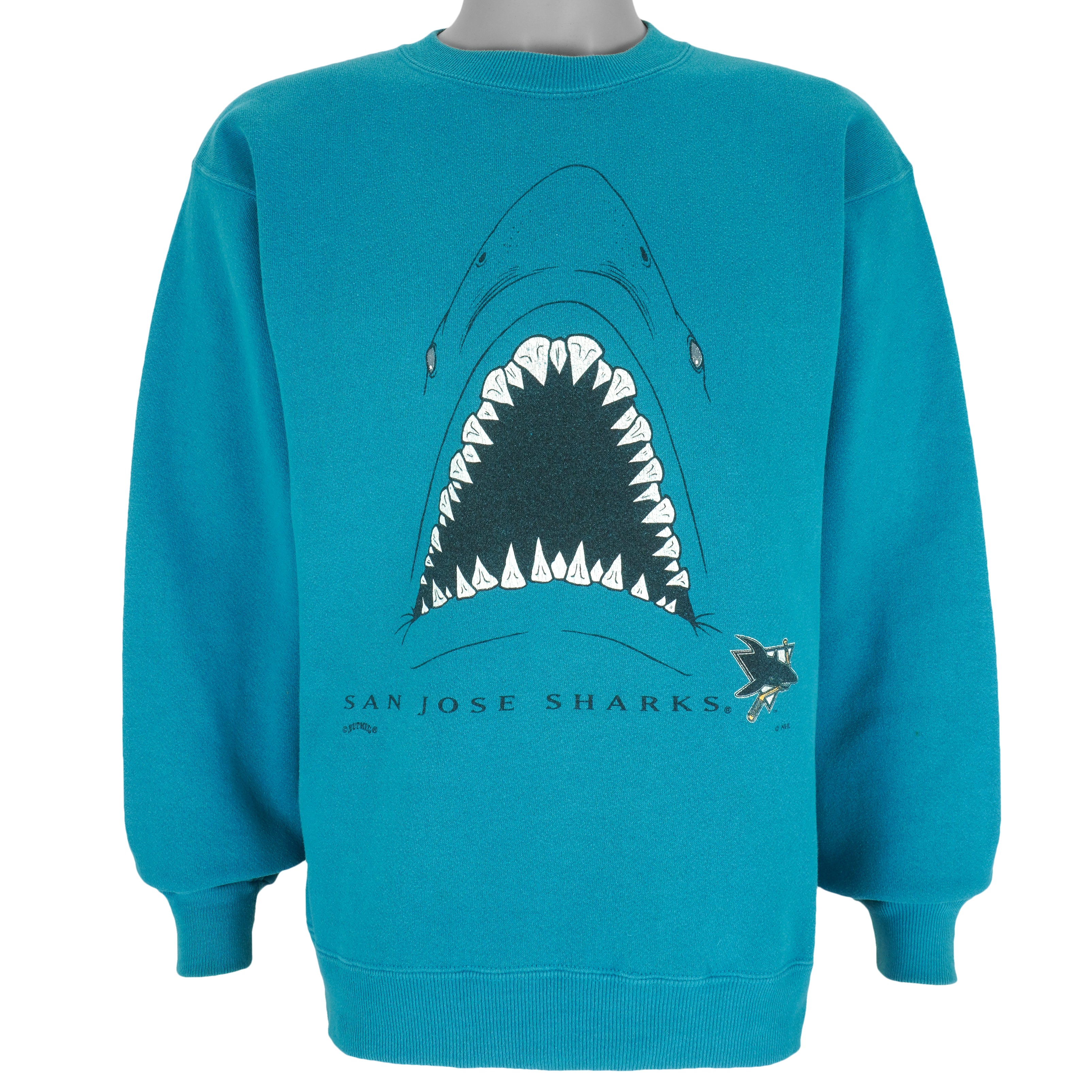 NHL (Nutmeg) - San Jose Sharks Crew Neck Sweatshirt 1990s X-Large Vintage Retro Hockey