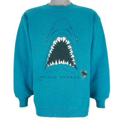 NHL (Nutmeg) - San Jose Sharks Crew Neck Sweatshirt 1990s X-Large