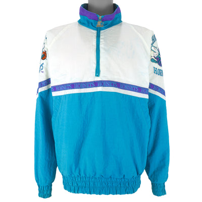 Starter - Charlotte Hornets 1/4 Zip Windbreaker 1990s Large