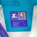 Starter - Charlotte Hornets 1/4 Zip Windbreaker 1990s Large Vintage Retro Basketball