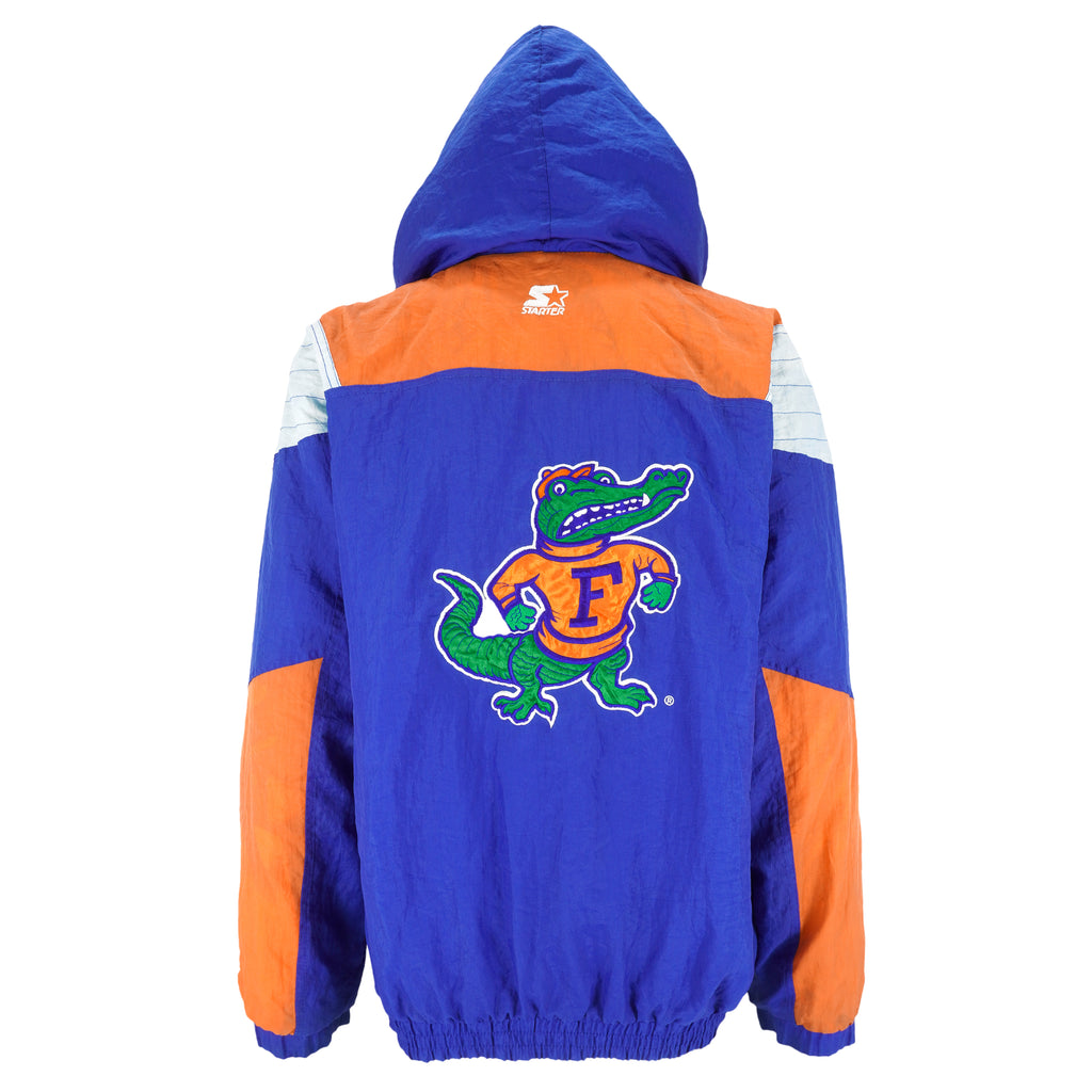 Starter - Florida Gators 1/4 Zip Hooded Jacket 1990s Large Vintage Retro