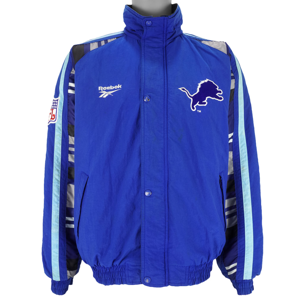 Reebok - Detroit Lions Zip & Button-Up Jacket 1990s Medium Vintage Retro Football