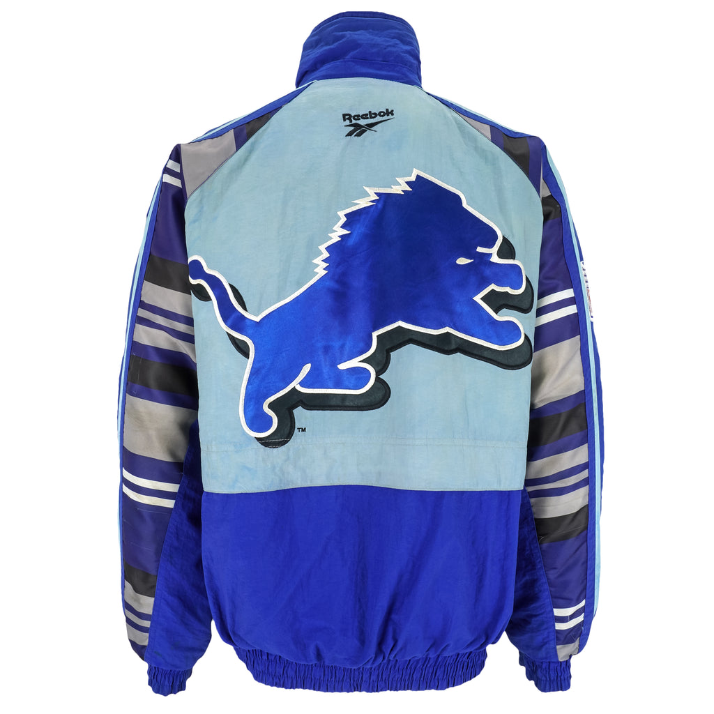 Reebok - Detroit Lions Zip & Button-Up Jacket 1990s Medium Vintage Retro Football