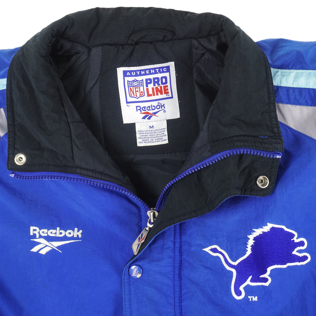 Reebok - Detroit Lions Zip & Button-Up Jacket 1990s Medium Vintage Retro Football
