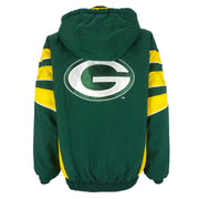 Starter - Green Bay Packers Hooded Warm Jacket 1990s Large Vintage Retro Football
