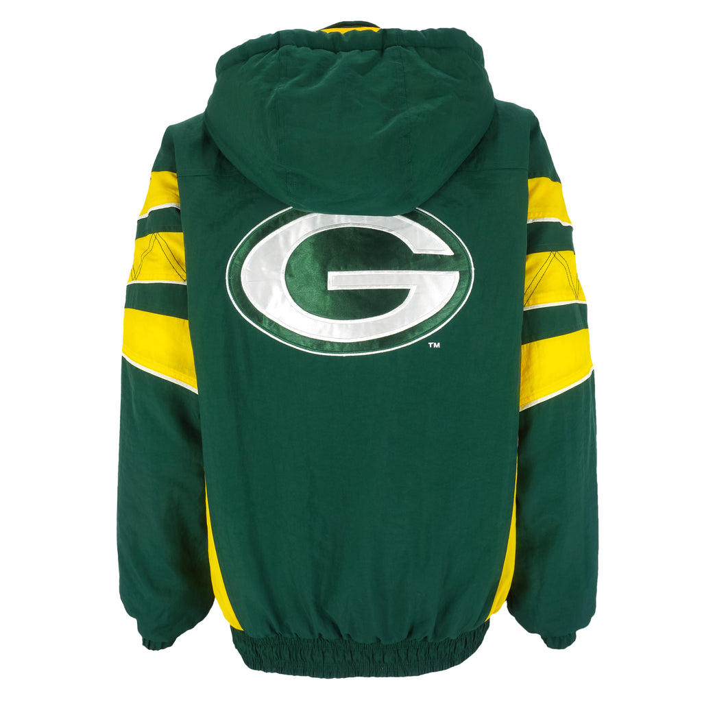 Starter - Green Bay Packers Hooded Warm Jacket 1990s Large Vintage Retro Football