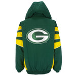 Starter - Green Bay Packers Hooded Warm Jacket 1990s Large Vintage Retro Football