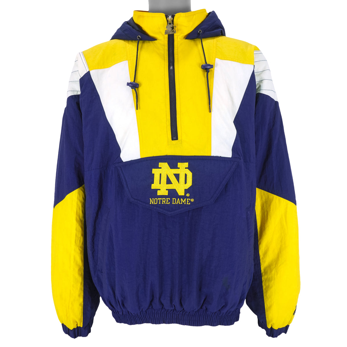 Starter - Notre Dame Fighting Irish Pullover Hooded Jacket 1990s X-Large Vintage Retro Football