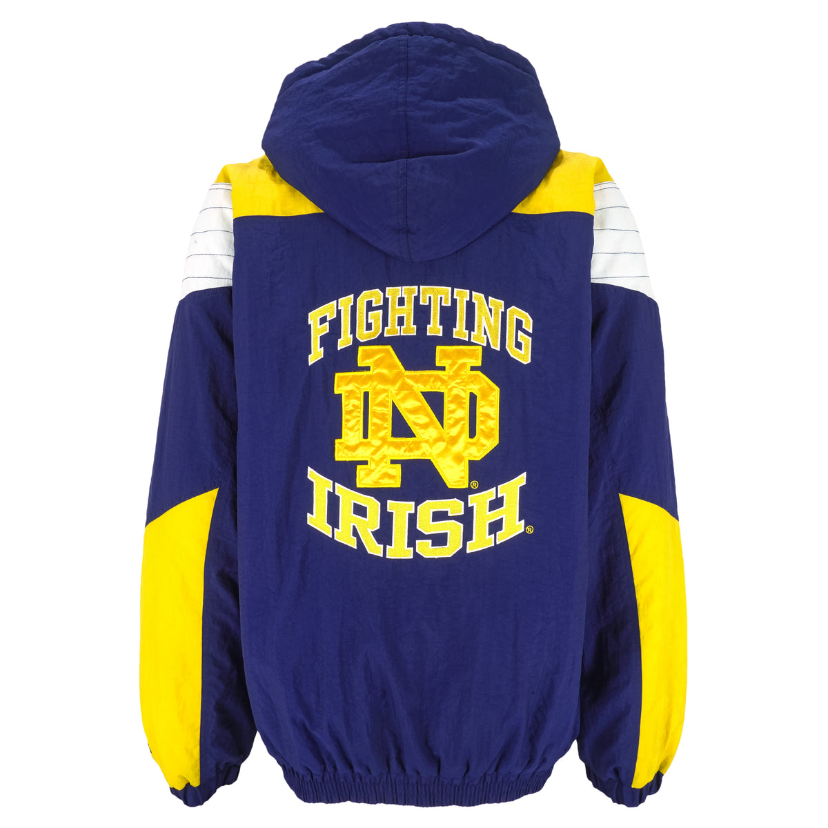 Starter - Notre Dame Fighting Irish Pullover Hooded Jacket 1990s X-Large Vintage Retro Football