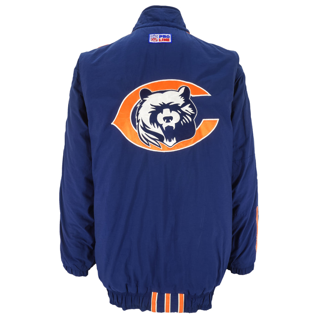Starter - Blue Chicago Bears Zip-Up Jacket 1990s Large Vintage Retro Football