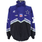 NFL (Logo Athletic) - Dallas Cowboys 1/4 Zip & Button Jacket 1990s Large Vintage Retro Football 