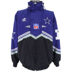 NFL (Logo Athletic) - Dallas Cowboys 1/4 Zip & Button Jacket 1990s Large Vintage Retro Football 