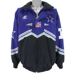NFL (Logo Athletic) - Dallas Cowboys 1/4 Zip & Button Jacket 1990s Large Vintage Retro Football 