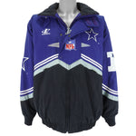 NFL (Logo Athletic) - Dallas Cowboys 1/4 Zip & Button Jacket 1990s Large Vintage Retro Football 