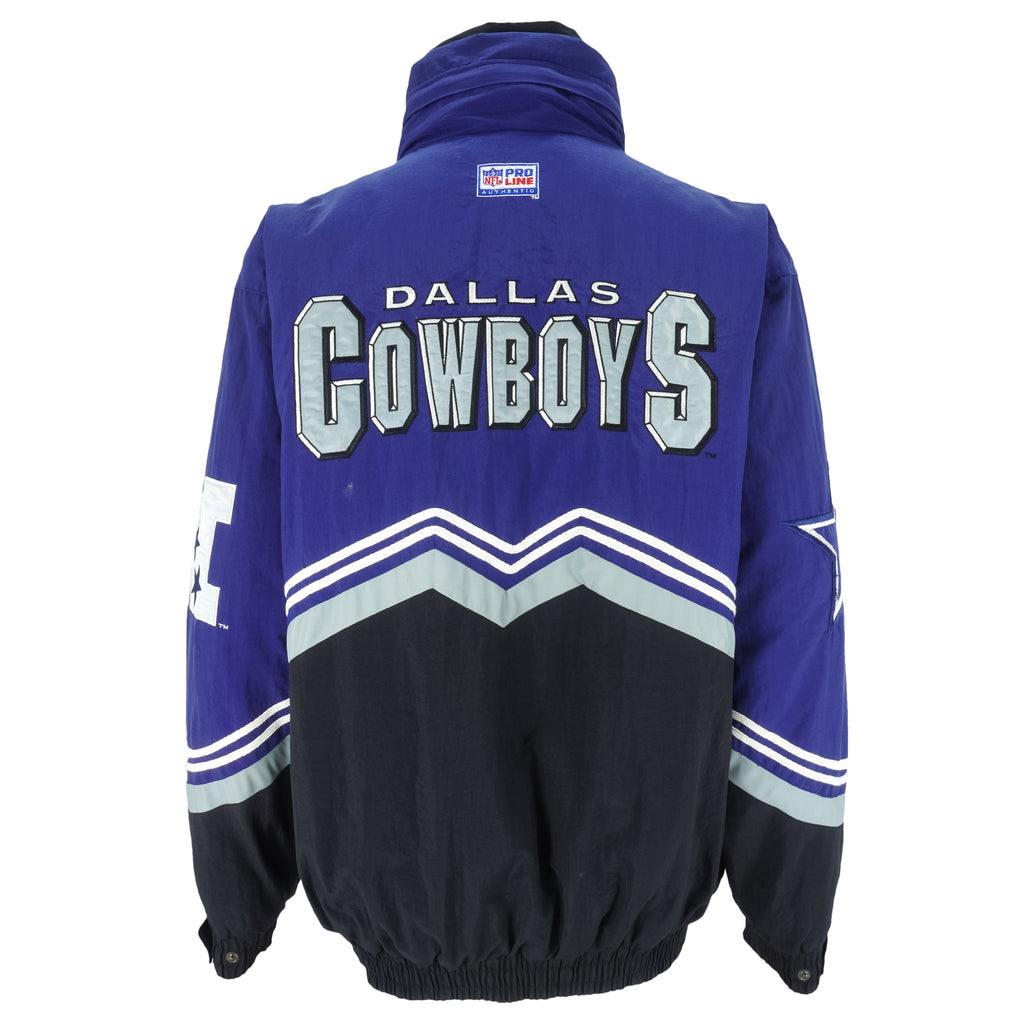 NFL (Logo Athletic) - Dallas Cowboys 1/4 Zip & Button Jacket 1990s Large Vintage Retro Football 