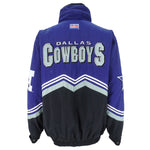 NFL (Logo Athletic) - Dallas Cowboys 1/4 Zip & Button Jacket 1990s Large Vintage Retro Football 