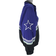 NFL (Logo Athletic) - Dallas Cowboys 1/4 Zip & Button Jacket 1990s Large Vintage Retro Football 