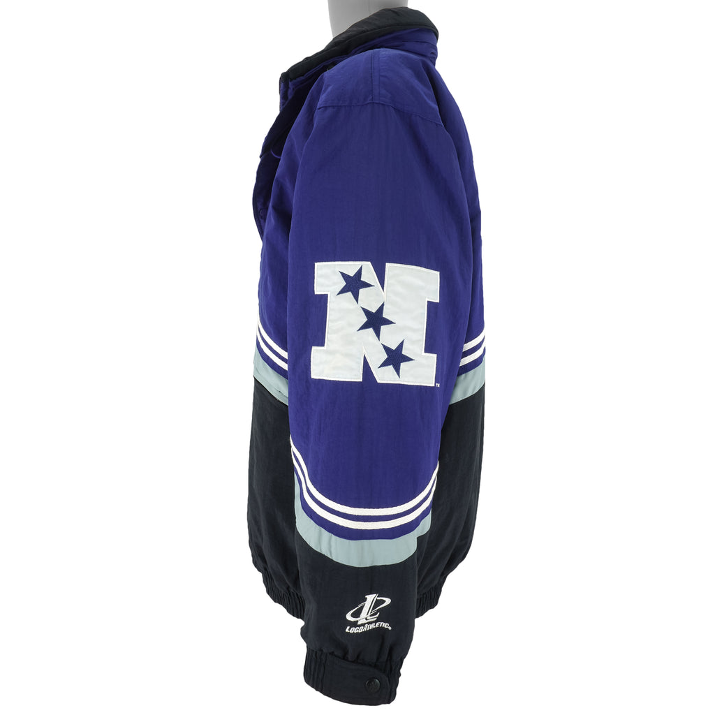 NFL (Logo Athletic) - Dallas Cowboys 1/4 Zip & Button jacket 1990s Large Vintage Retro Football 