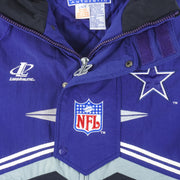 NFL (Logo Athletic) - Dallas Cowboys 1/4 Zip & Button Jacket 1990s Large Vintage Retro Football 
