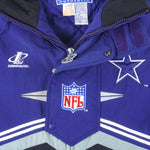 NFL (Logo Athletic) - Dallas Cowboys 1/4 Zip & Button Jacket 1990s Large Vintage Retro Football 