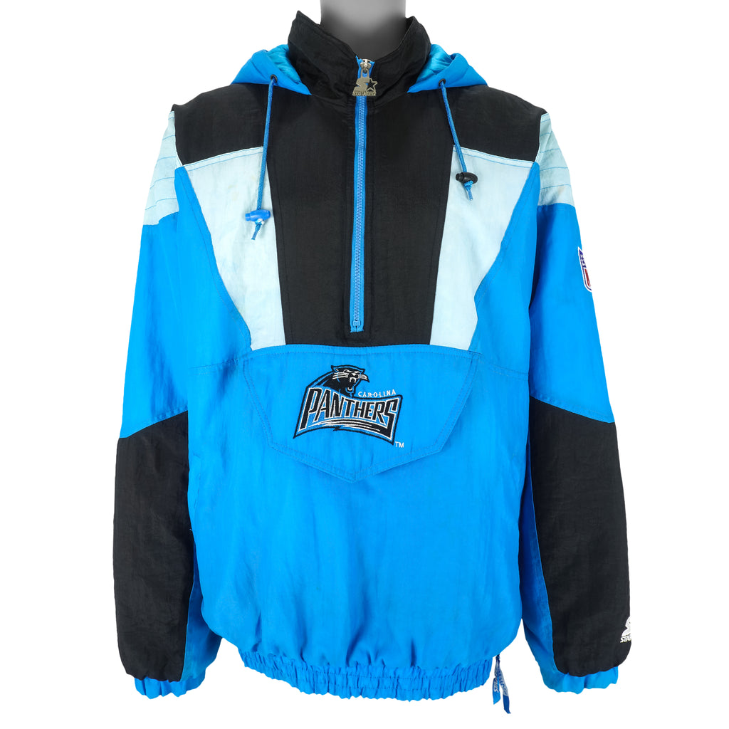 Starter - Carolina Panthers 1/2 Zip Hooded Jacket 1990s X-Large Vintage Retro Football