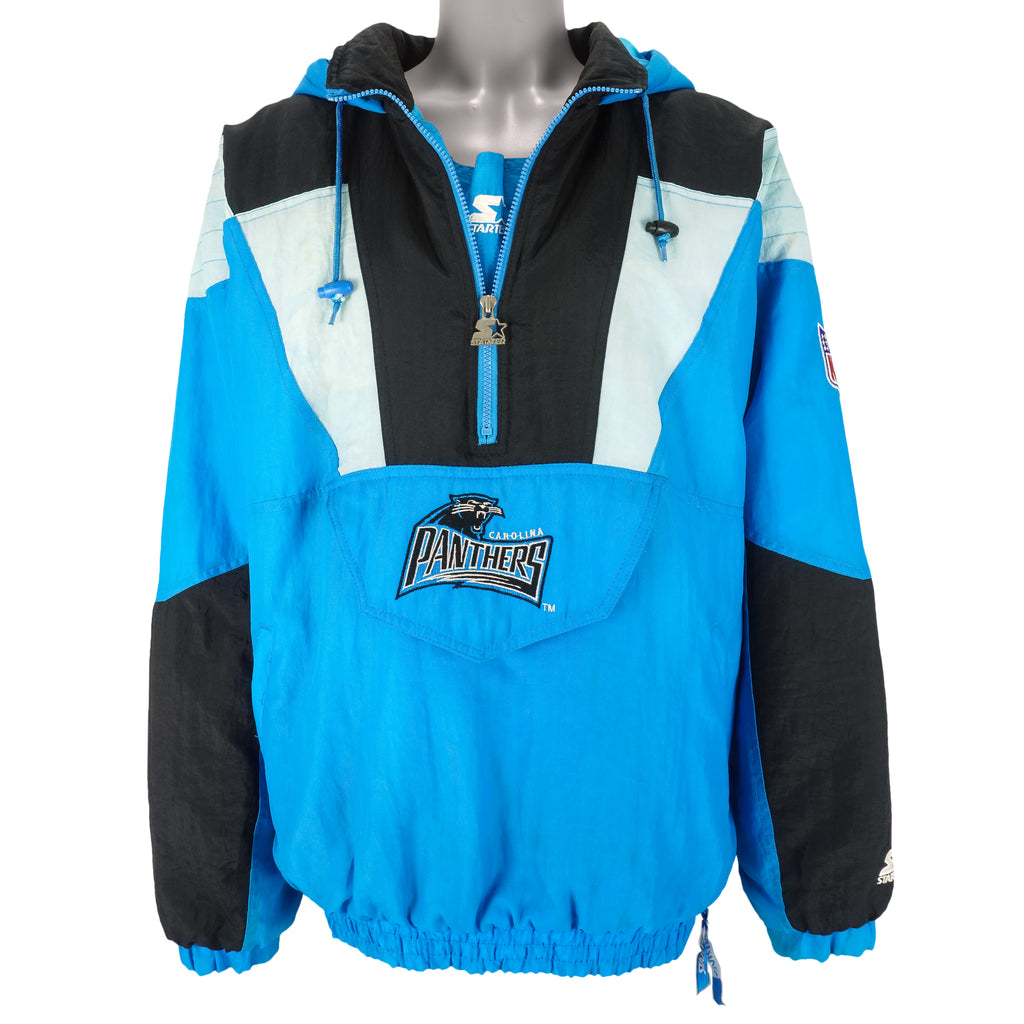 Starter - Carolina Panthers 1/2 Zip Hooded Jacket 1990s X-Large Vintage Retro Football