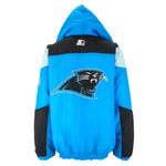 Starter - Carolina Panthers 1/2 Zip Hooded Jacket 1990s X-Large Vintage Retro Football