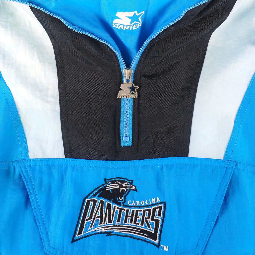 Starter - Carolina Panthers 1/2 Zip Hooded Jacket 1990s X-Large Vintage Retro Football