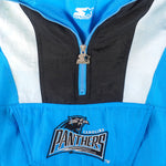 Starter - Carolina Panthers 1/2 Zip Hooded Jacket 1990s X-Large Vintage Retro Football