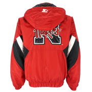 Starter - Nebraska Huskers 1/2 Zip Hooded Jacket 1990s Small Vintage Retro