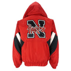 Starter - Nebraska Huskers 1/2 Zip Hooded Jacket 1990s Small Vintage Retro