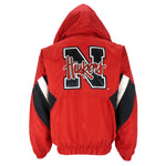 Starter - Nebraska Huskers 1/2 Zip Hooded Jacket 1990s Small Vintage Retro