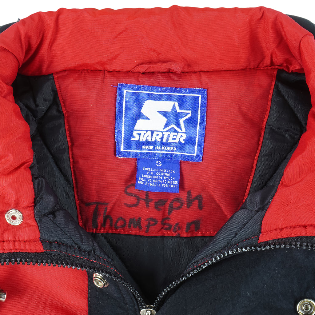 Starter - Nebraska Huskers 1/2 Zip Hooded Jacket 1990s Small Vintage Retro