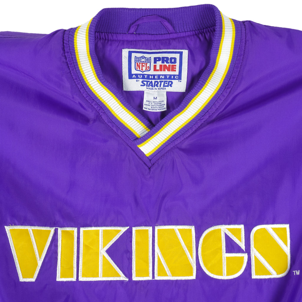 Starter - Minnesota Vikings Pullover Windbreaker 1990s Medium Vintage Retro Football
