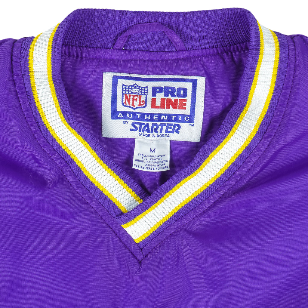 Starter - Minnesota Vikings Pullover Windbreaker 1990s Medium Vintage Retro Football