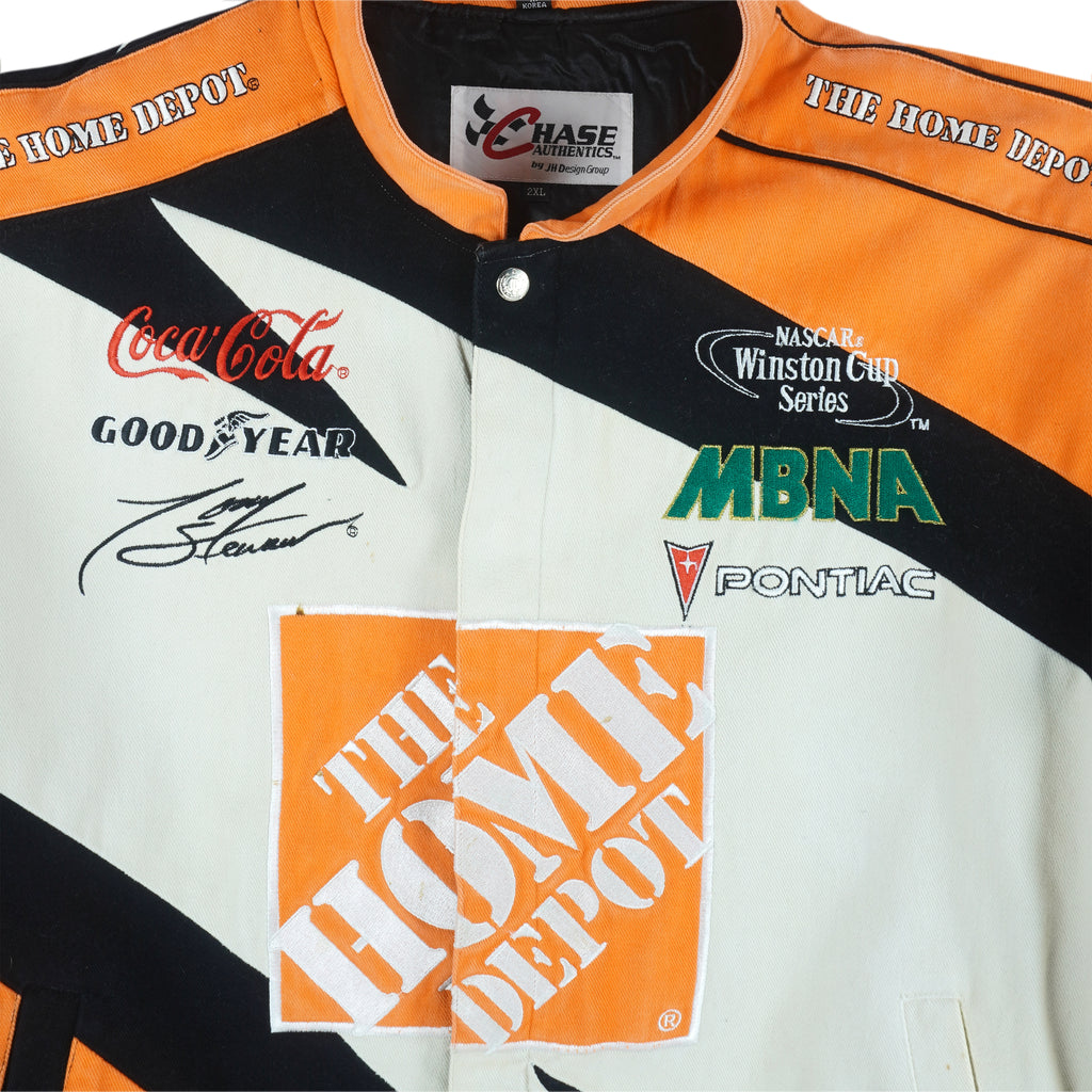 NASCAR - White & Orange The Home Depot Racing Jacket 1990s XX-Large Vintage Retro