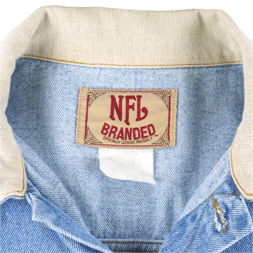 NFL - Pittsburgh Steelers Spell-Out Jean Jacket 1990s X-Large Vintage Retro Football