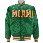 NCAA (Felco) - Miami Hurricanes Spell-Out Satin Jacket 1990s Small Vintage Retro Football College