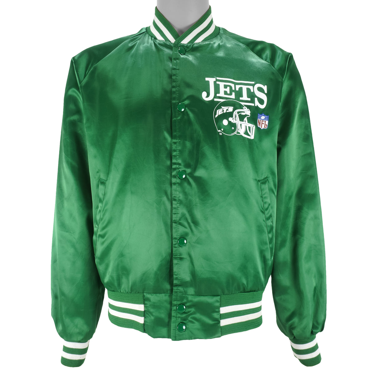 NFL (Chalkline) - New York Jets Button-Up Jacket 1990s Medium Vintage Retro Football
