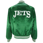 NFL (Chalkline) - New York Jets Button-Up Satin Jacket 1990s Medium Vintage Retro Football