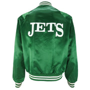 NFL (Chalkline) - New York Jets Button-Up Satin Jacket 1990s Medium Vintage Retro Football
