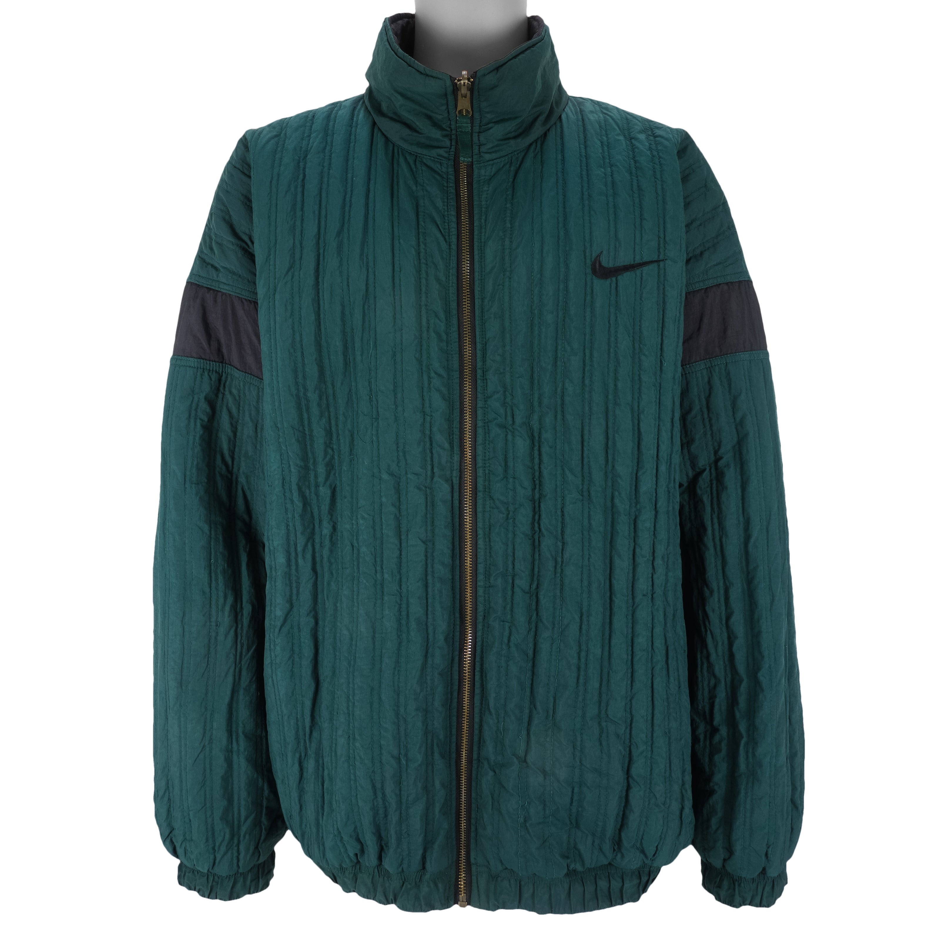 Nike - Green & Black Reversible Jacket 1990s XX-Large Vintage Retro
