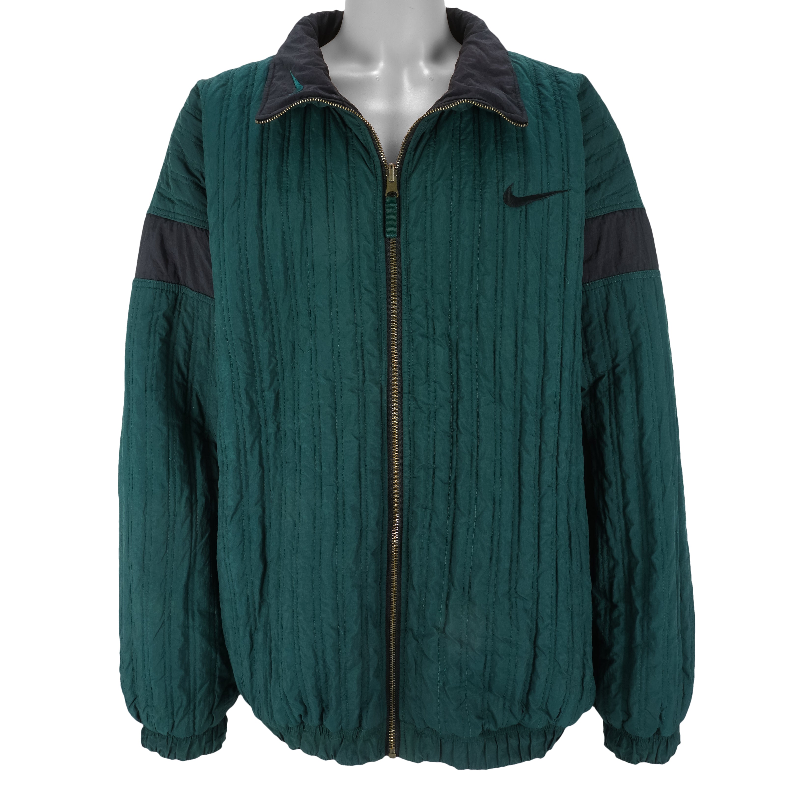 Nike - Green & Black Reversible Jacket 1990s XX-Large Vintage Retro