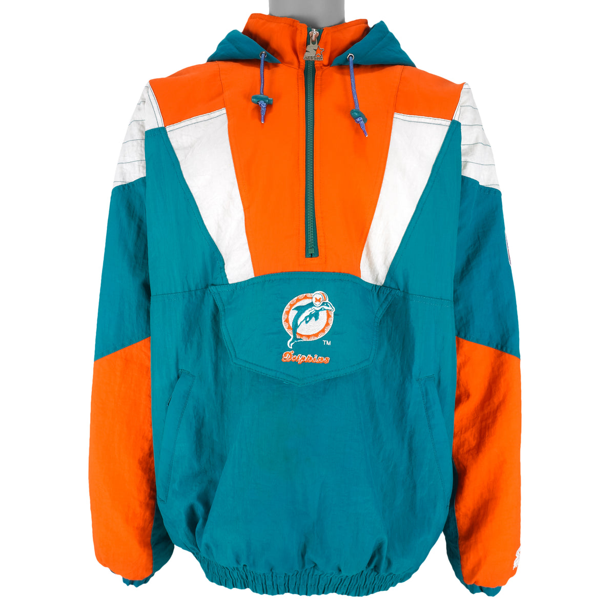 Starter - Miami Dolphins Hooded Jacket 1990s X-Large Vintage Retro Football