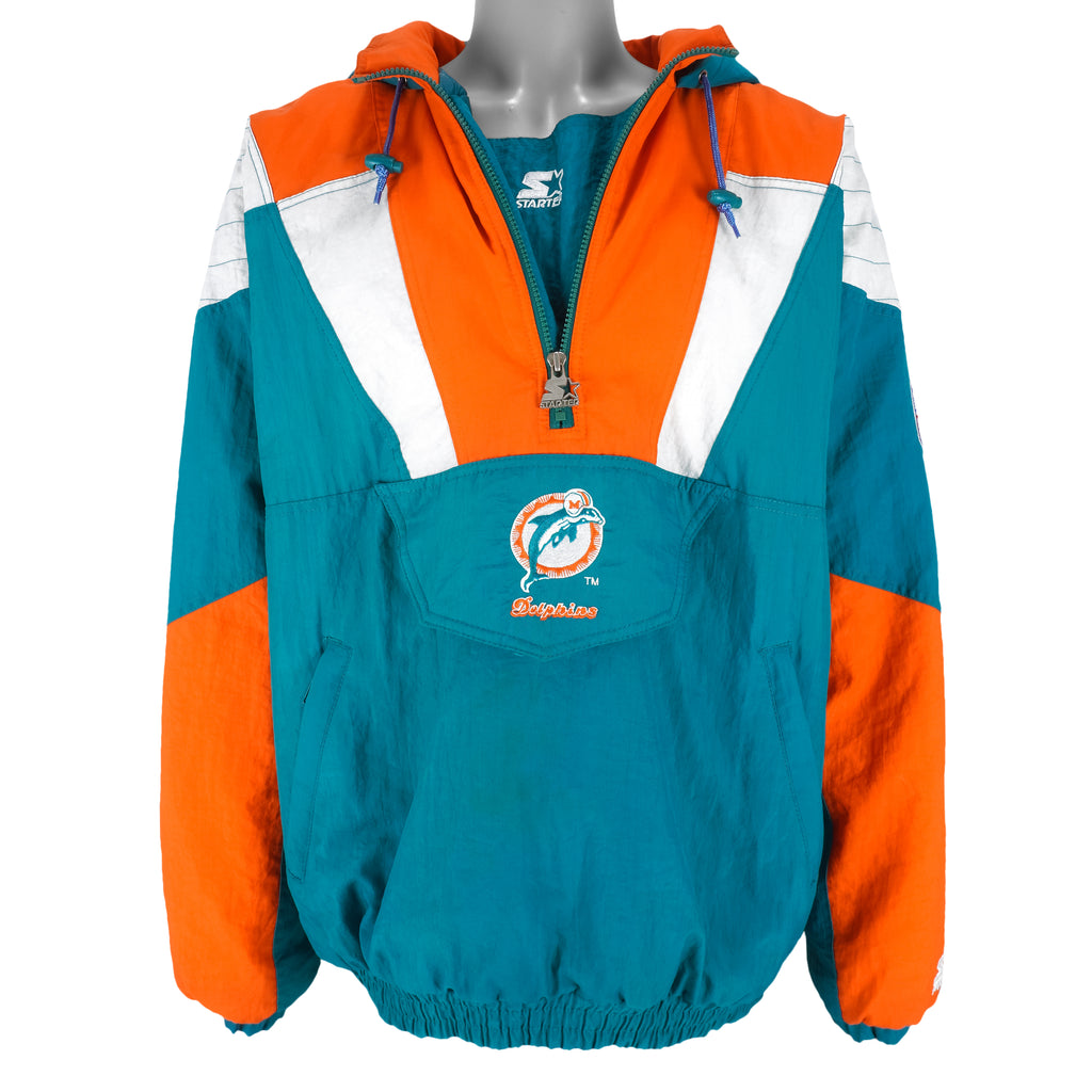 Starter - Miami Dolphins Hooded Jacket 1990s X-Large Vintage Retro Football