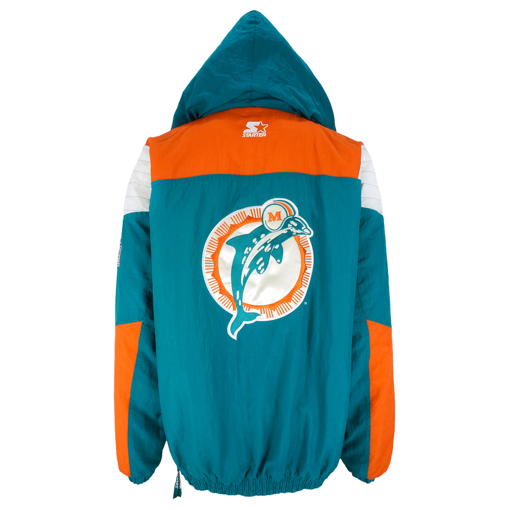 Starter - Miami Dolphins Hooded Jacket 1990s X-Large Vintage Retro Football